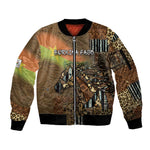 Personalized Burkina Faso Sleeve Zip Bomber Jacket African Tribal Horse Patchwork Style - African Pride