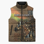 Personalized Burkina Faso Sleeveless Puffer Jacket African Tribal Horse Patchwork Style - African Pride