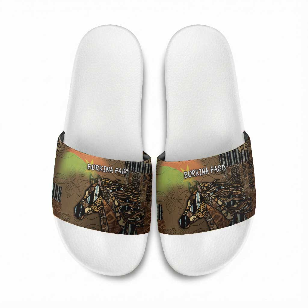 Burkina Faso Slide Sandals African Tribal Horse Patchwork Style - African Pride