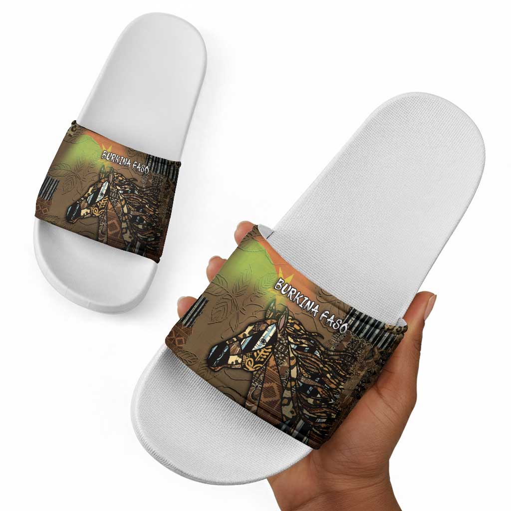 Burkina Faso Slide Sandals African Tribal Horse Patchwork Style - African Pride