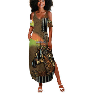 Personalized Burkina Faso Summer Maxi Dress African Tribal Horse Patchwork Style - African Pride