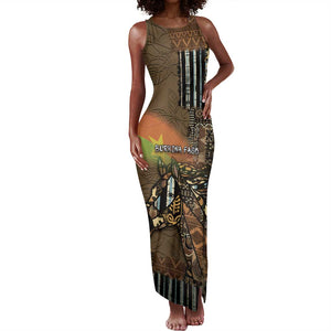Personalized Burkina Faso Tank Maxi Dress African Tribal Horse Patchwork Style - African Pride
