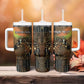 Personalized Burkina Faso Tumbler With Handle African Tribal Horse Patchwork Style - African Pride