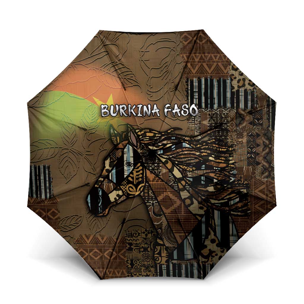 Burkina Faso Umbrella African Tribal Horse Patchwork Style - African Pride