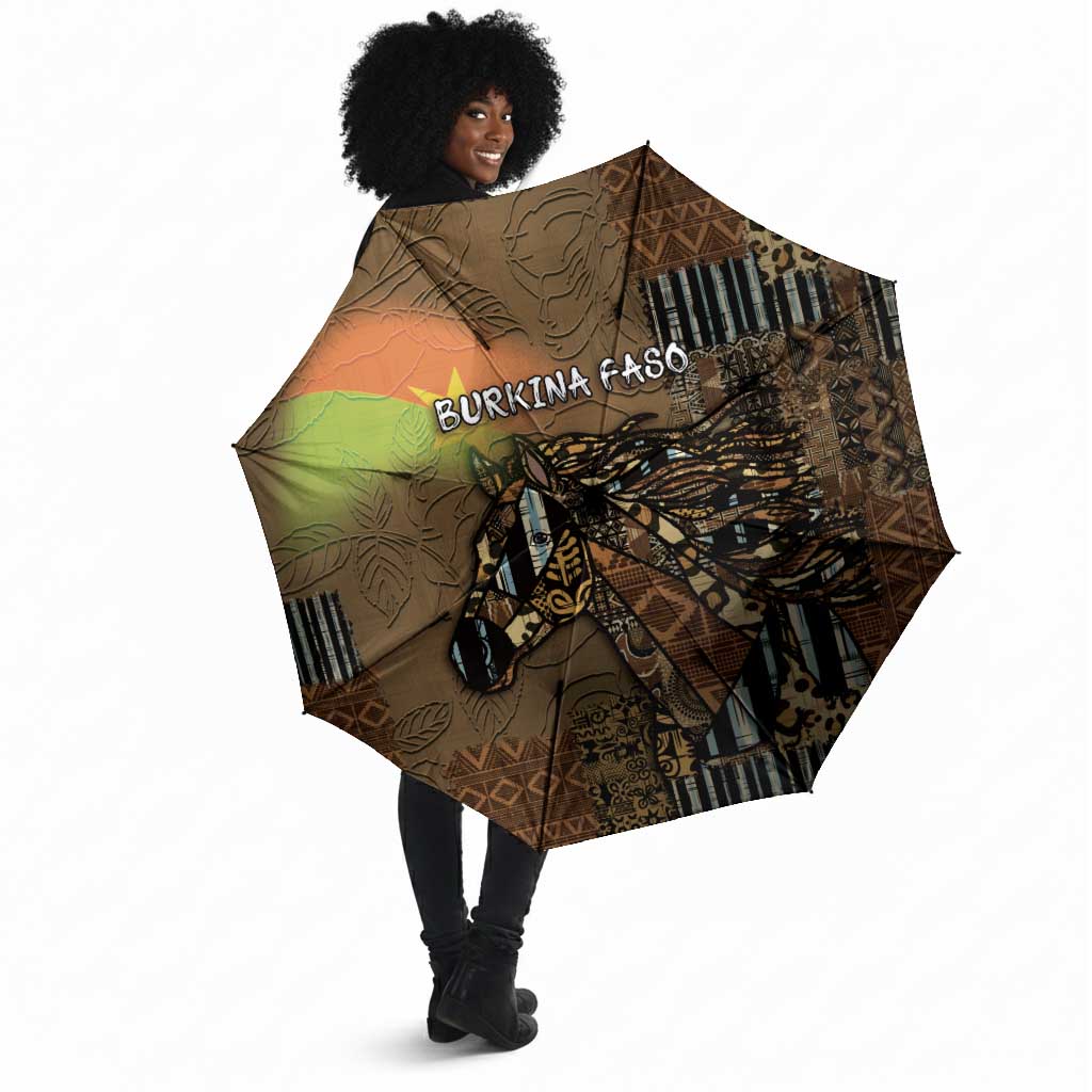 Burkina Faso Umbrella African Tribal Horse Patchwork Style - African Pride