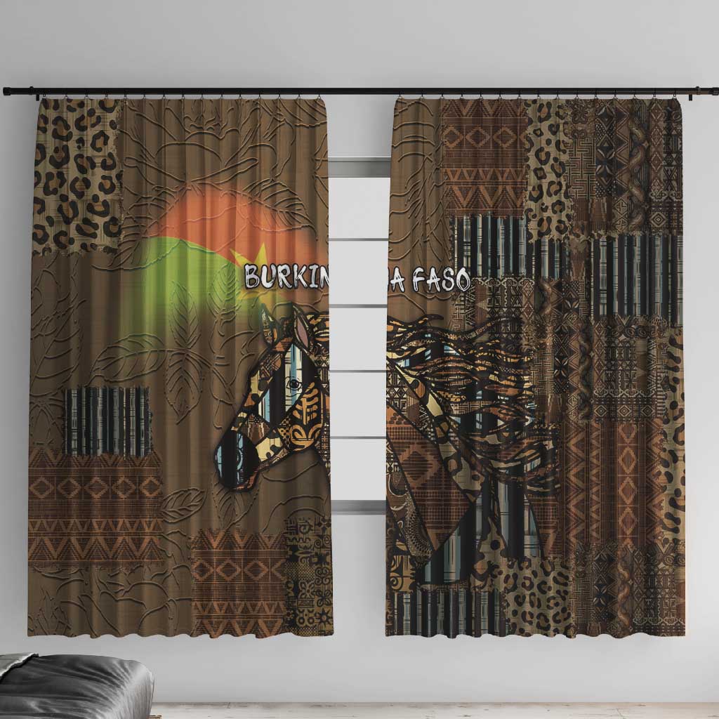 Burkina Faso Window Curtain African Tribal Horse Patchwork Style - African Pride