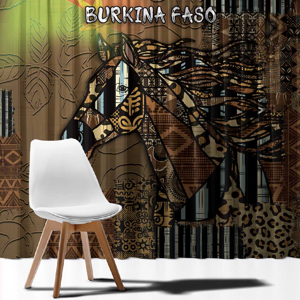 Burkina Faso Window Curtain African Tribal Horse Patchwork Style - African Pride