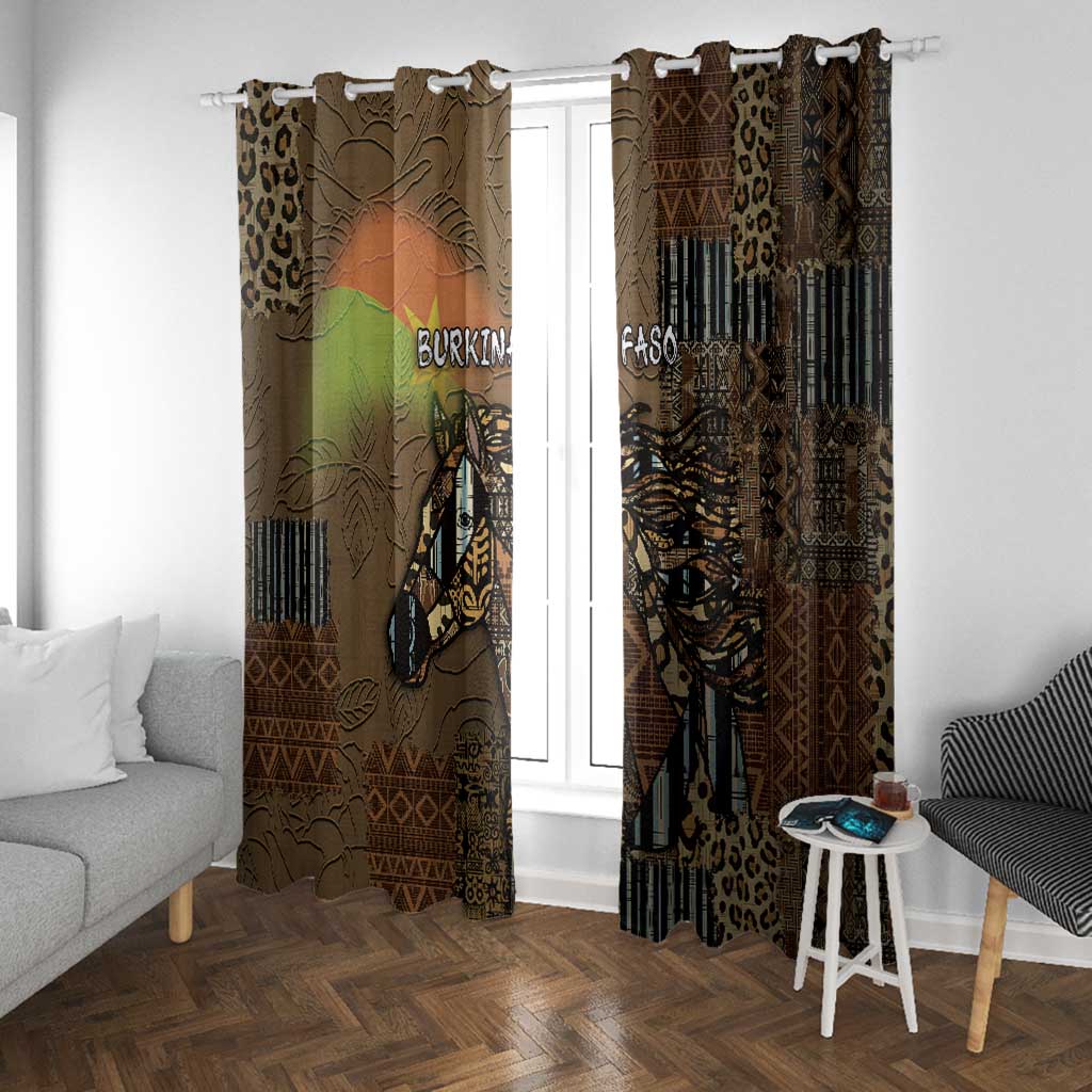 Burkina Faso Window Curtain African Tribal Horse Patchwork Style - African Pride