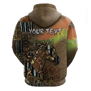 Personalized Burkina Faso Zip Hoodie African Tribal Horse Patchwork Style - African Pride