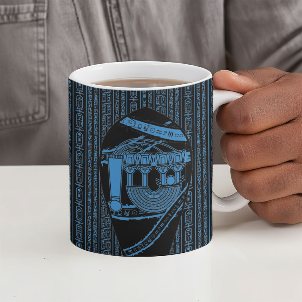 Egypt Menat Ceramic Mug Ancient Mythology Goddess Hathor Necklace