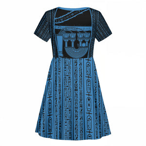 Egypt Menat Kid Short Sleeve Dress Ancient Mythology Goddess Hathor Necklace