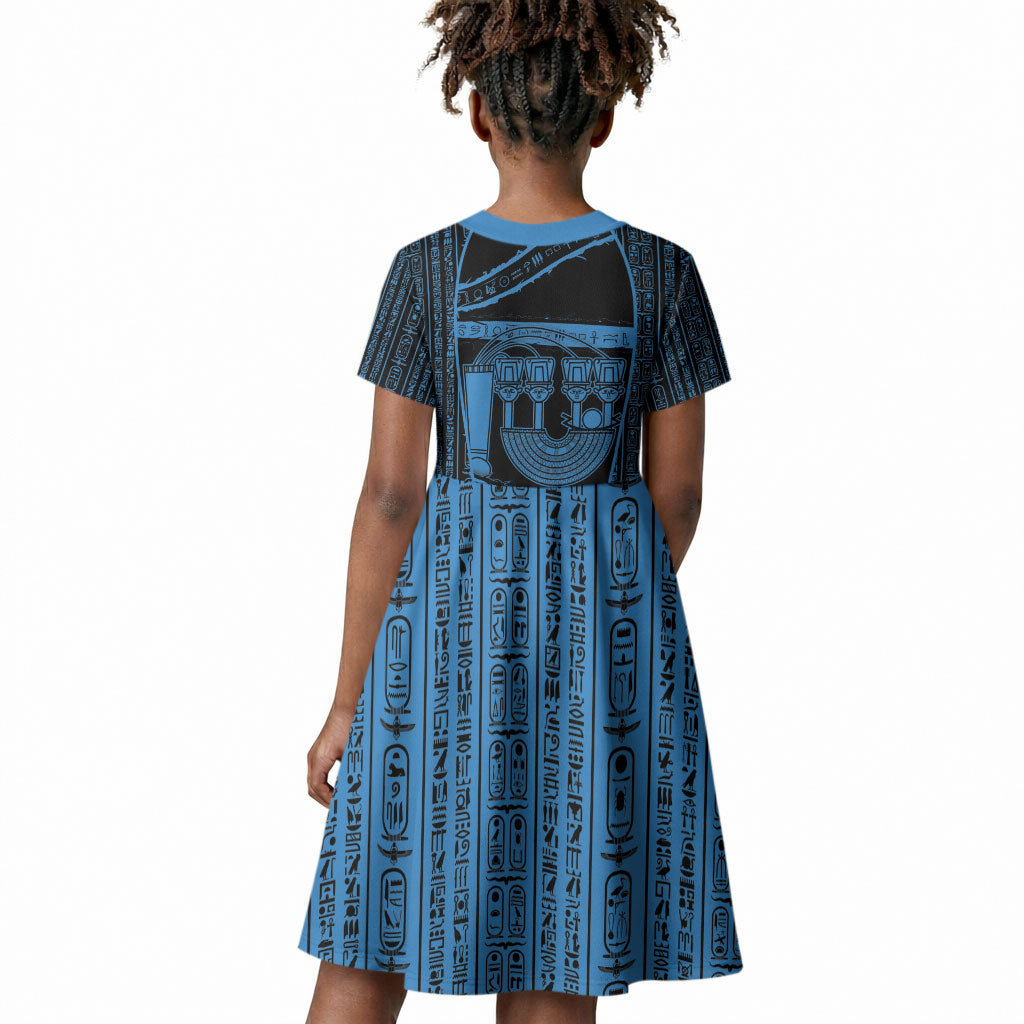 Egypt Menat Kid Short Sleeve Dress Ancient Mythology Goddess Hathor Necklace