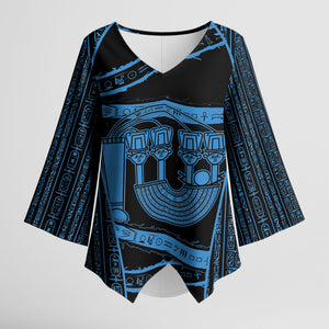 Egypt Menat Kimono Sleeve Blouse Ancient Mythology Goddess Hathor Necklace