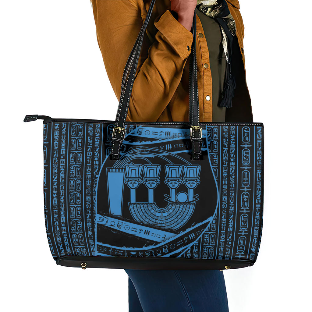Egypt Menat Leather Tote Bag Ancient Mythology Goddess Hathor Necklace