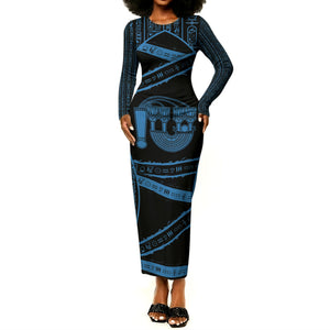 Egypt Menat Long Sleeve Bodycon Dress Ancient Mythology Goddess Hathor Necklace
