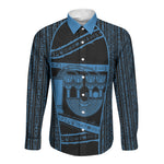Egypt Menat Long Sleeve Button Shirt Ancient Mythology Goddess Hathor Necklace
