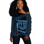 Egypt Menat Off Shoulder Sweater Ancient Mythology Goddess Hathor Necklace