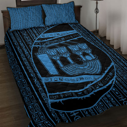 Egypt Menat Quilt Bed Set Ancient Mythology Goddess Hathor Necklace