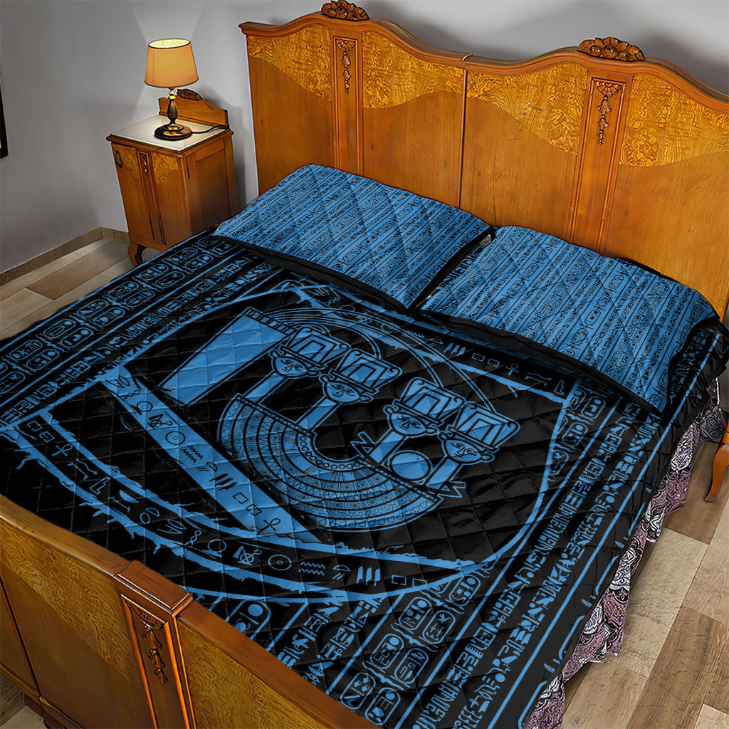Egypt Menat Quilt Bed Set Ancient Mythology Goddess Hathor Necklace