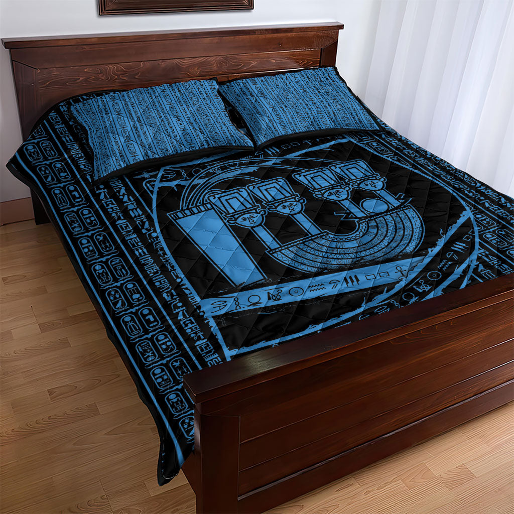 Egypt Menat Quilt Bed Set Ancient Mythology Goddess Hathor Necklace
