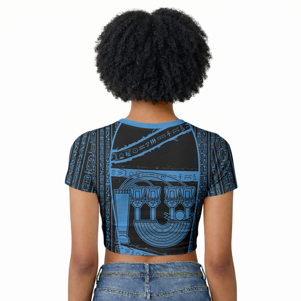 Egypt Menat Raglan Cropped T shirt Ancient Mythology Goddess Hathor Necklace