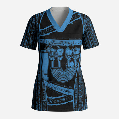 Egypt Menat Scrub Top Ancient Mythology Goddess Hathor Necklace