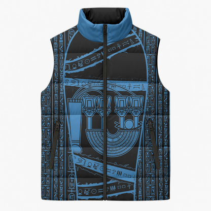 Egypt Menat Sleeveless Puffer Jacket Ancient Mythology Goddess Hathor Necklace