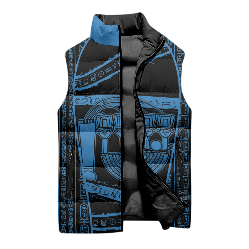 Egypt Menat Sleeveless Puffer Jacket Ancient Mythology Goddess Hathor Necklace
