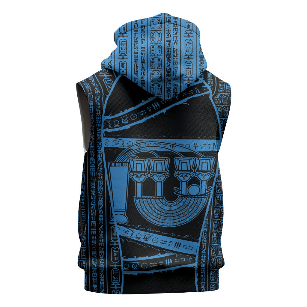 Egypt Menat Sleeveless Zip Hoodie Ancient Mythology Goddess Hathor Necklace