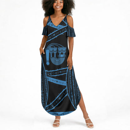 Egypt Menat Summer Maxi Dress Ancient Mythology Goddess Hathor Necklace
