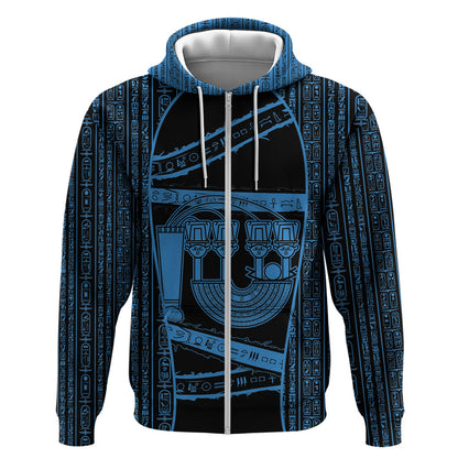 Egypt Menat Zip Hoodie Ancient Mythology Goddess Hathor Necklace