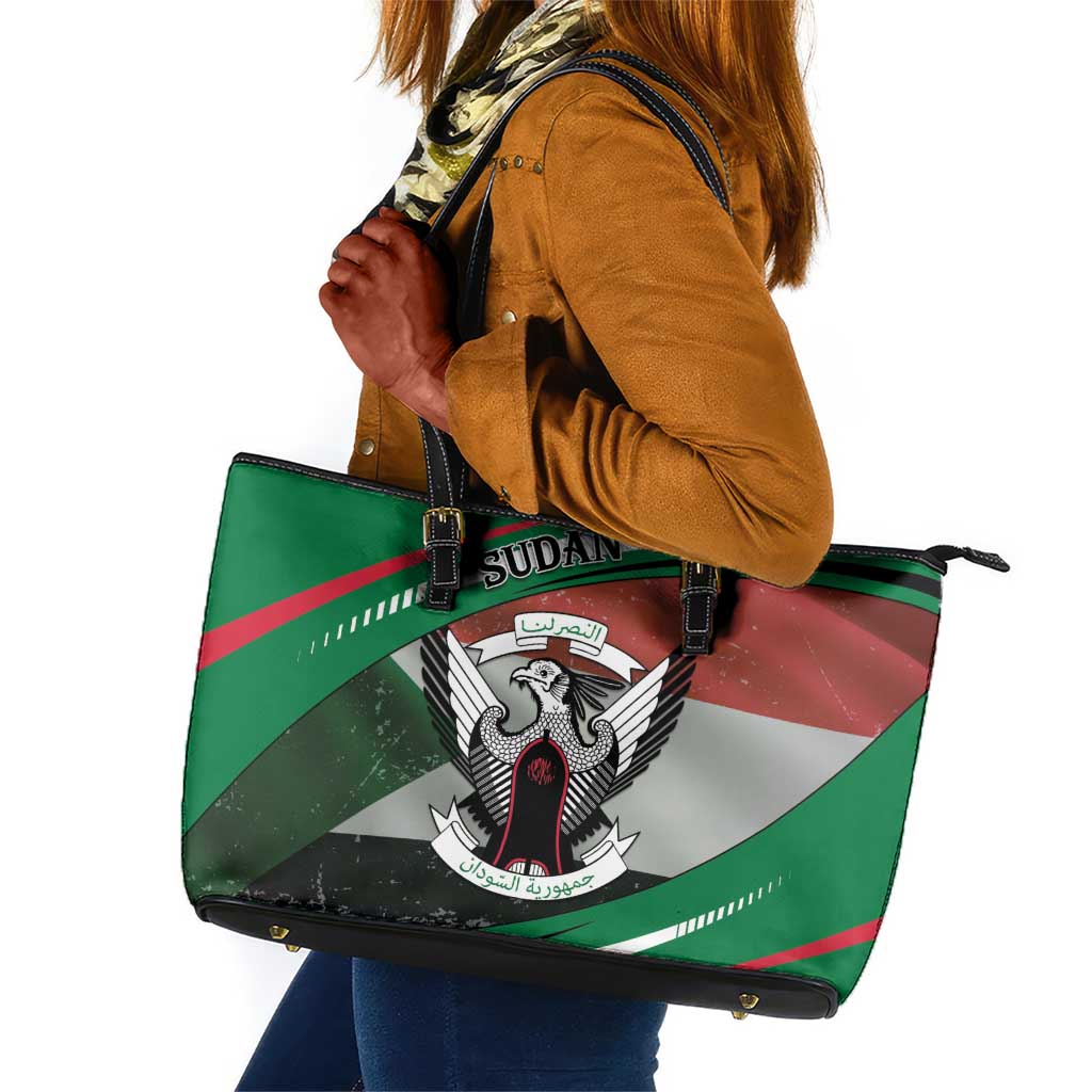 African Sudan Leather Tote Bag Victory Is Ours - African Pride