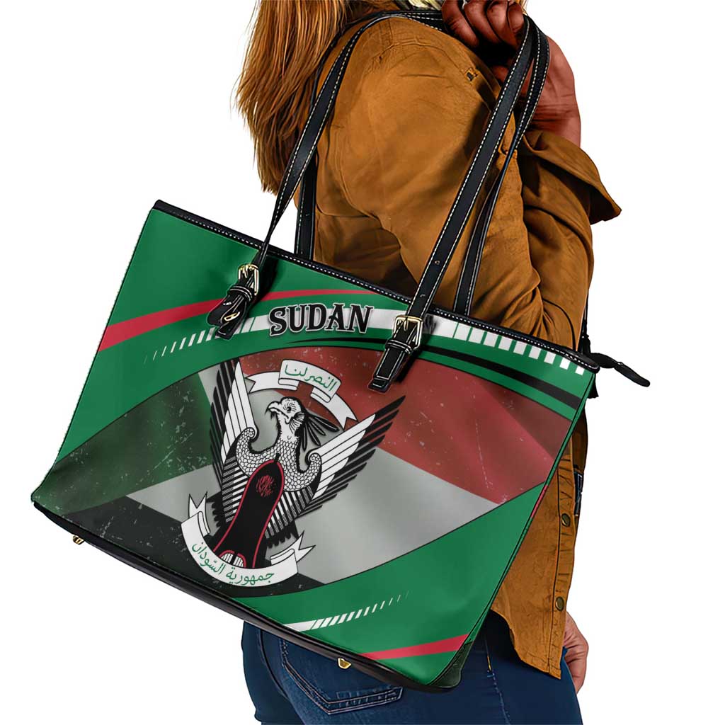 African Sudan Leather Tote Bag Victory Is Ours - African Pride