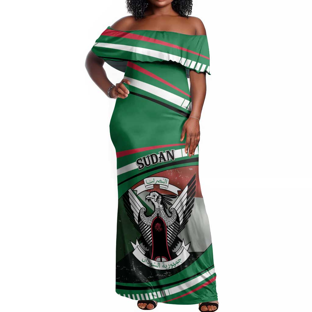 African Sudan Off Shoulder Maxi Dress Victory Is Ours - African Pride