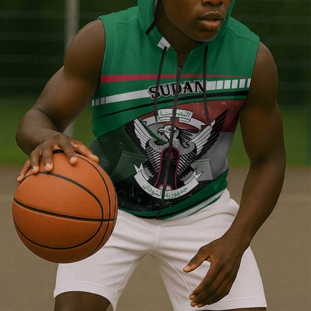 African Sudan Sleeveless Zip Hoodie Victory Is Ours - African Pride