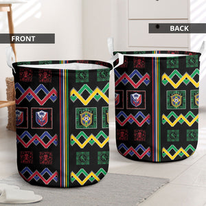 Brazil And Haiti Football Laundry Basket Mix Brazilian Haitian Roots