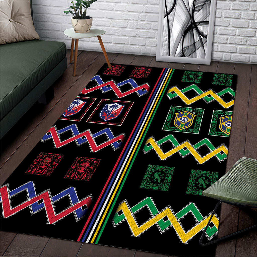 Brazil And Haiti Football Area Rug Mix Brazilian Haitian Roots
