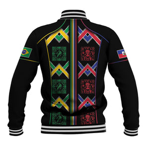 Custom Brazil And Haiti Football Baseball Jacket Mix Brazilian Haitian Roots