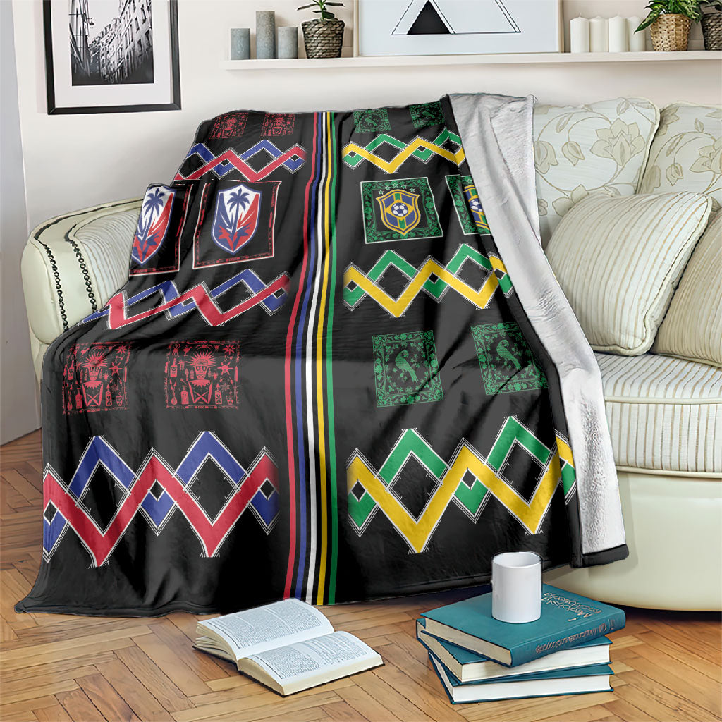 Brazil And Haiti Football Blanket Mix Brazilian Haitian Roots