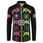 Custom Brazil And Haiti Football Button Sweatshirt Mix Brazilian Haitian Roots