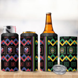 Brazil And Haiti Football 4 in 1 Can Cooler Tumbler Mix Brazilian Haitian Roots