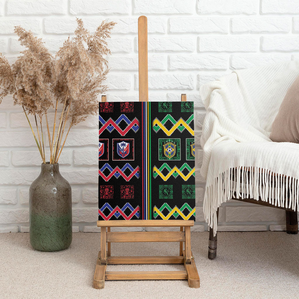 Brazil And Haiti Football Canvas Wall Art Mix Brazilian Haitian Roots