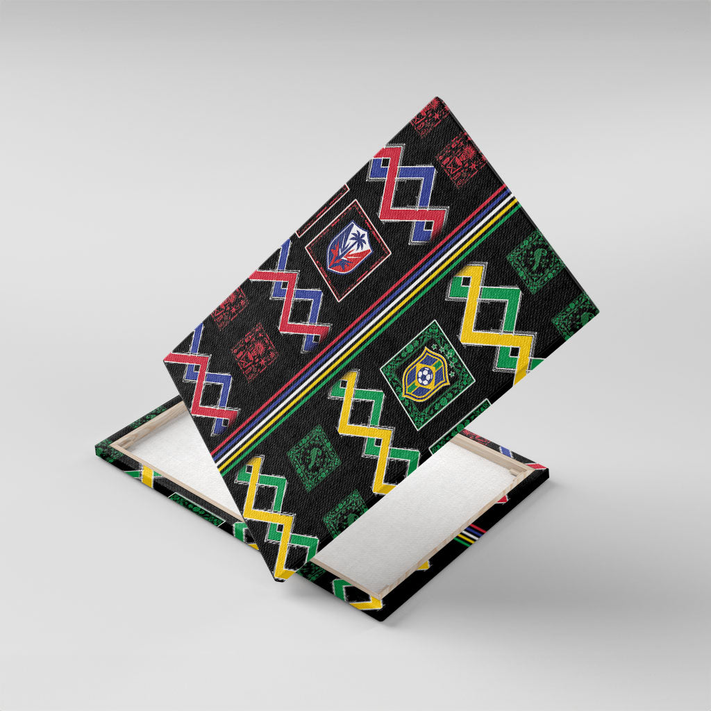 Brazil And Haiti Football Canvas Wall Art Mix Brazilian Haitian Roots