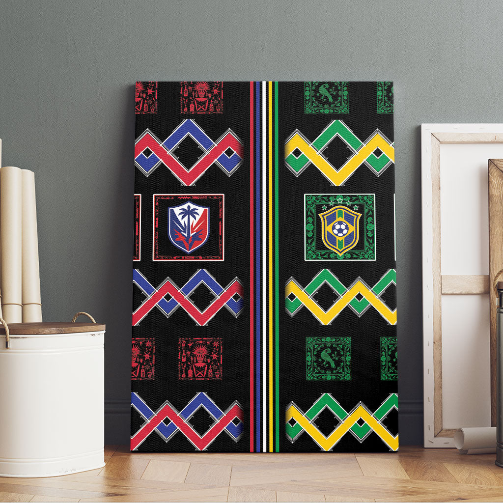 Brazil And Haiti Football Canvas Wall Art Mix Brazilian Haitian Roots
