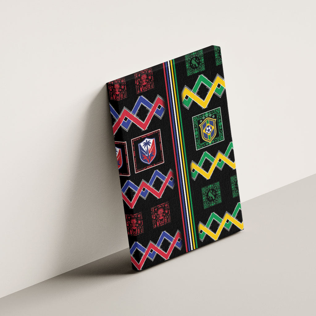 Brazil And Haiti Football Canvas Wall Art Mix Brazilian Haitian Roots