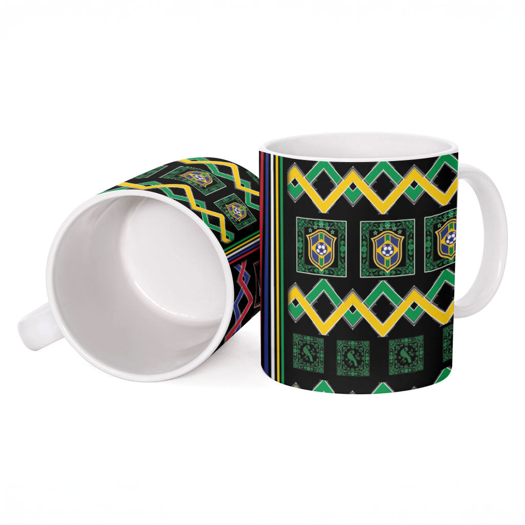 Brazil And Haiti Football Ceramic Mug Mix Brazilian Haitian Roots