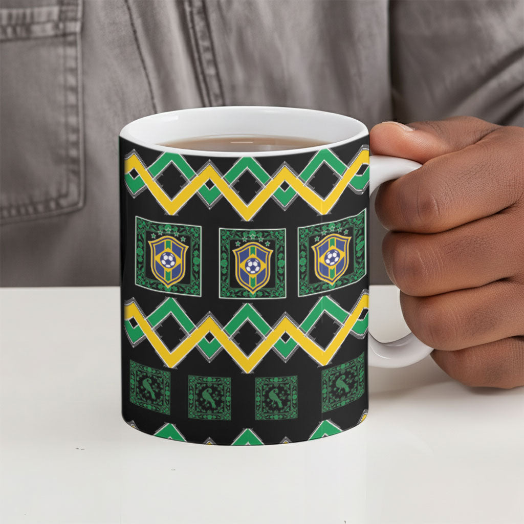 Brazil And Haiti Football Ceramic Mug Mix Brazilian Haitian Roots
