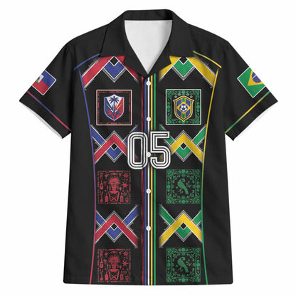 Custom Brazil And Haiti Football Hawaiian Shirt Mix Brazilian Haitian Roots