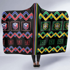 Brazil And Haiti Football Hooded Blanket Mix Brazilian Haitian Roots