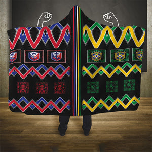 Brazil And Haiti Football Hooded Blanket Mix Brazilian Haitian Roots